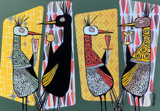 mid-century modern whimsical animal design