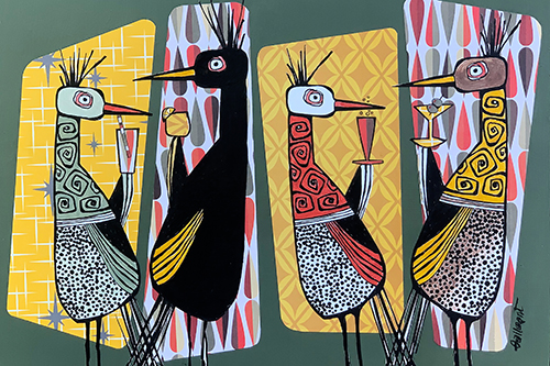 mid-century modern whimsical animal design