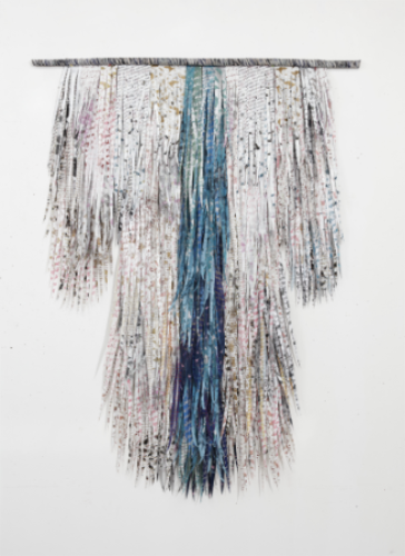 handmade kimono as wall art made from mixed media