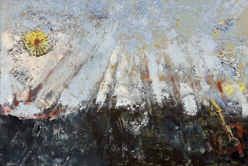 mixed media abstract landscape