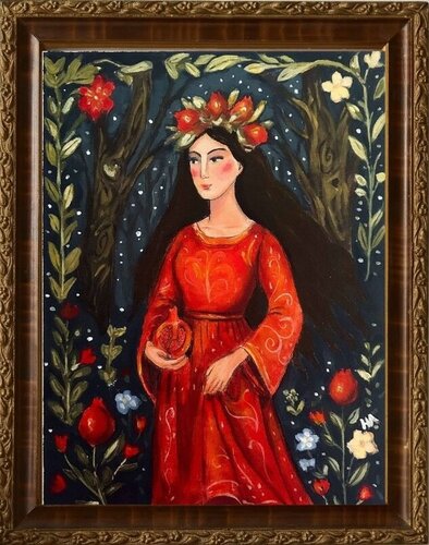 imaginary painting of the goddess Persephone