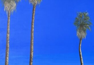painting of three palm trees