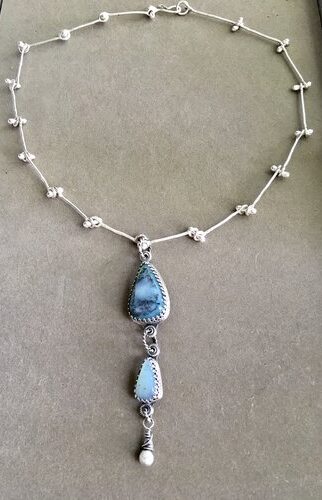 handmade necklace with Peruvian opals