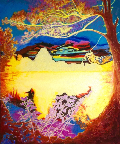 surreal moonscape painting