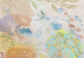 ethereal layered nature themed digital art