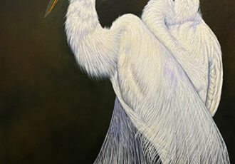 painting of a pair of herons by Kendra Stone