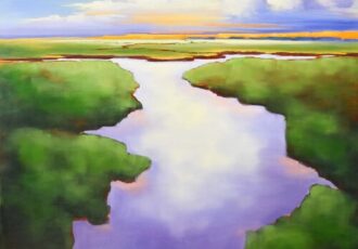 serene landscape water and sky