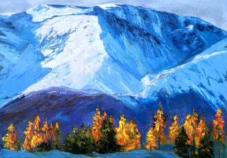 oil painting winter landscape