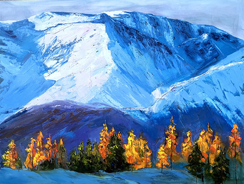 oil painting winter landscape