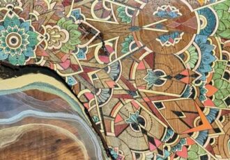 mixed media wood pyrography wall art