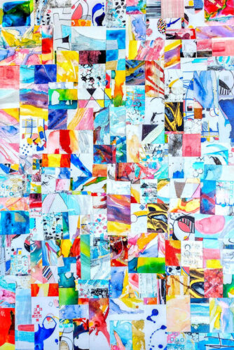 colorful mixed media montage art