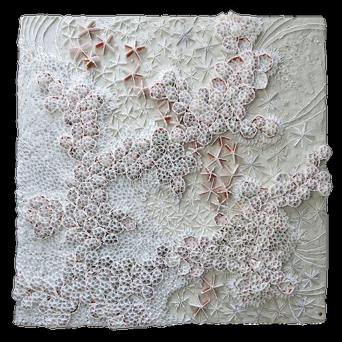 art collage made from upcycled waste