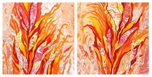 boldly colored nature inspired art collage