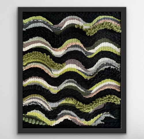 undulating handwoven fiber artwork for the wall