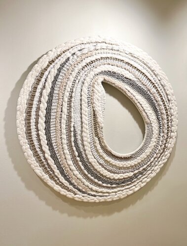 sculptural handwoven fiber art for the wall
