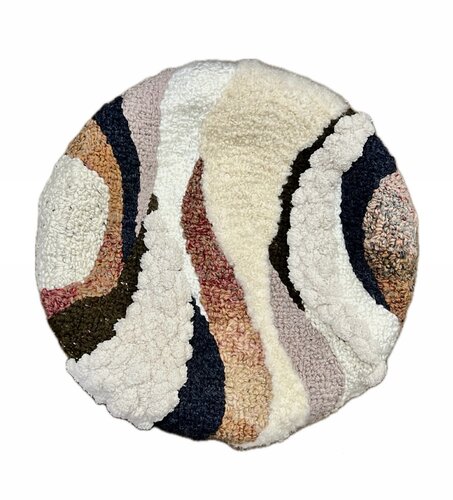 abstract circular handwoven fiber art