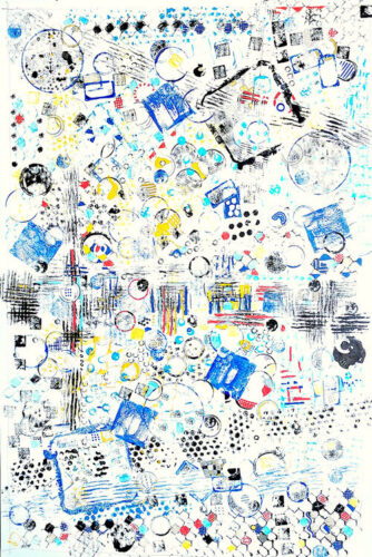 mixed media colorful collage