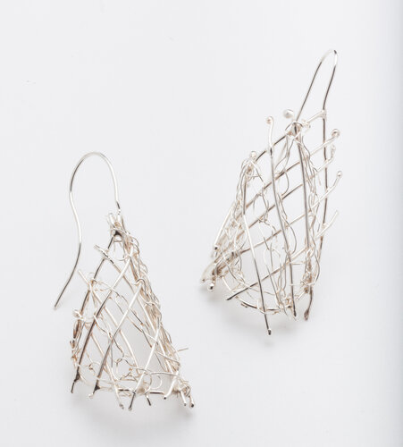 crocheted sterling silver earrings