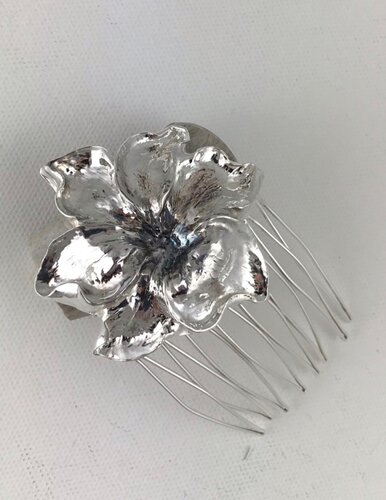 handmade fine silver pin