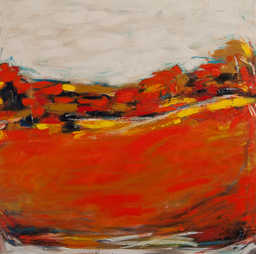 bold landscape painting in fall colors