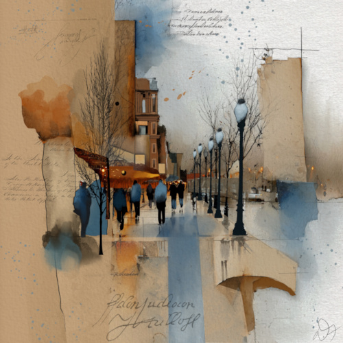 digital painting of a cityscape