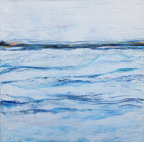 mixed media painting of an ocean expanse