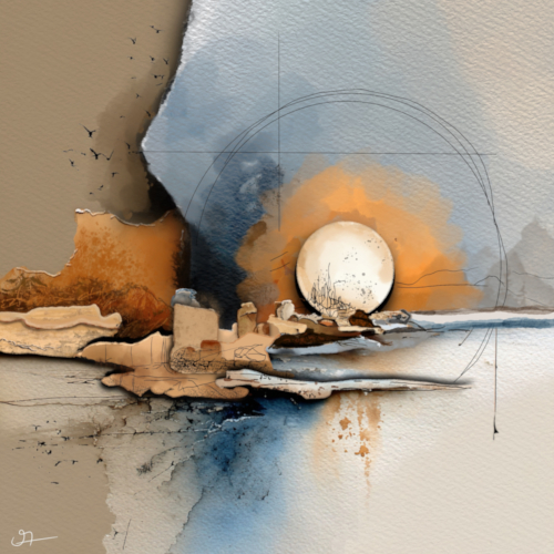 digital art sunset scene