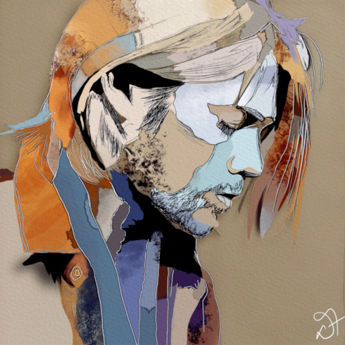 Digital portrait of Kurt Cobain