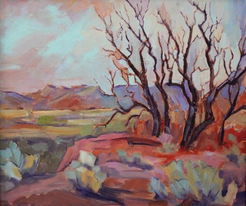 winter rural landscape painting