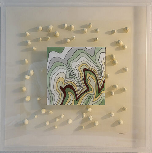 geology themed layered mixed media art