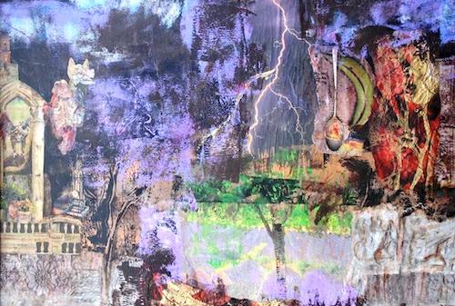 colorful collage artwork mixed media