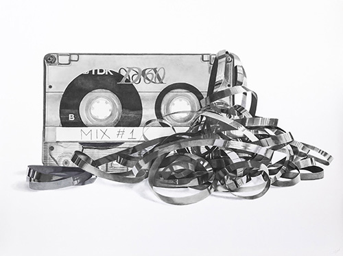 drawing of a mix tape