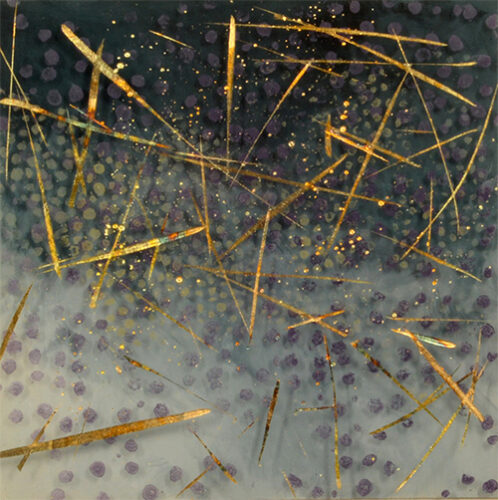 abstract sparkle design in layered mixed media art