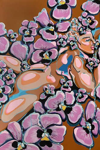 fantasy flower painting by Jillian Eliott