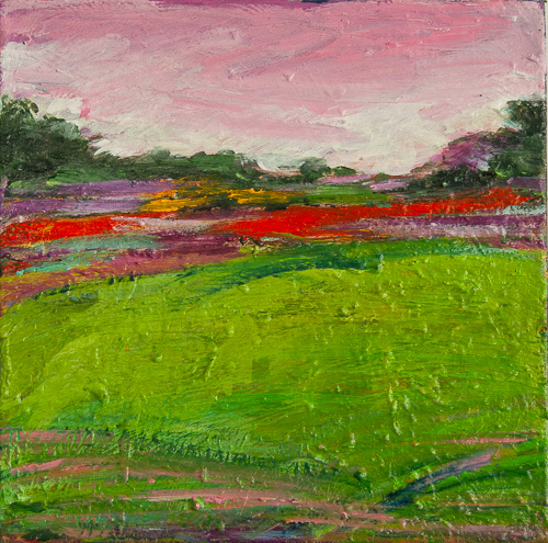 colorful abstracted realistic landscape