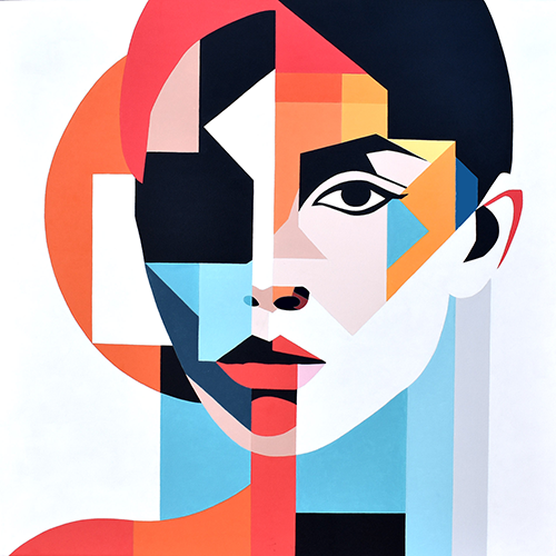 geometric style portrait
