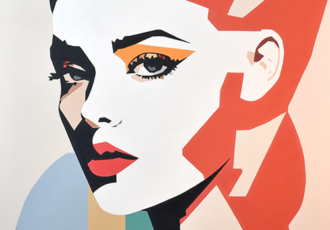 colorful cubist style portrait