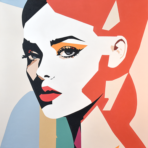colorful cubist style portrait