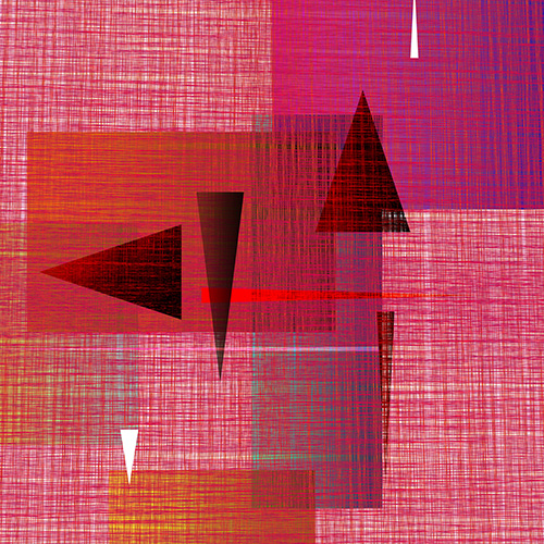 colorful abstract work with pink triangles