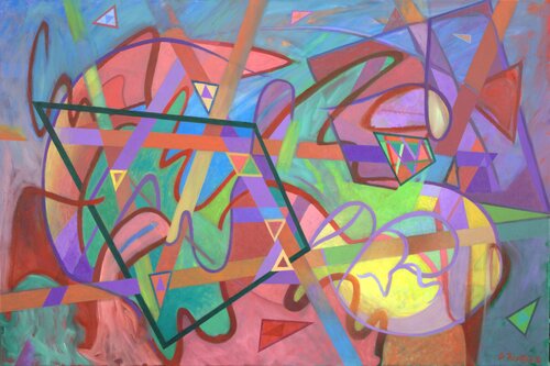 colorful abstract oil painting