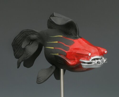 whimsical car fish sculpture