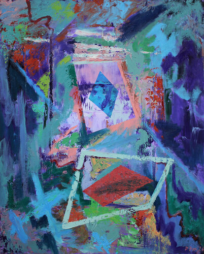 geometric abstract oil painting
