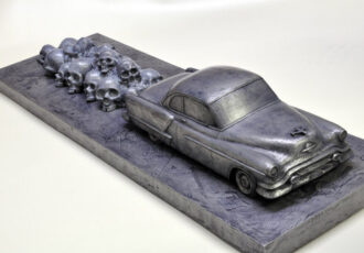 aluminum cast car sculpture