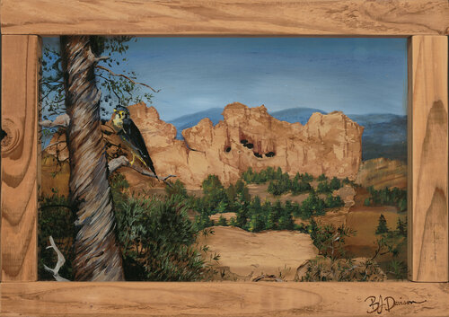 image of a bird in western landscape