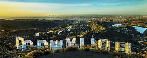 photograph above Hollywood sign