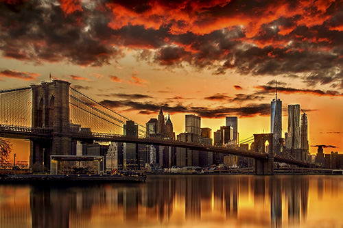 photograph of a bold sky over Manhattan