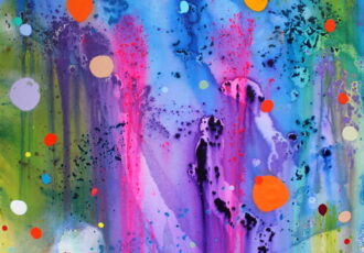 bold and vibrant colorful abstract painting
