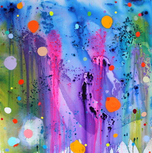 bold and vibrant colorful abstract painting