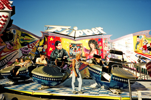 photograph of an amusement park ride