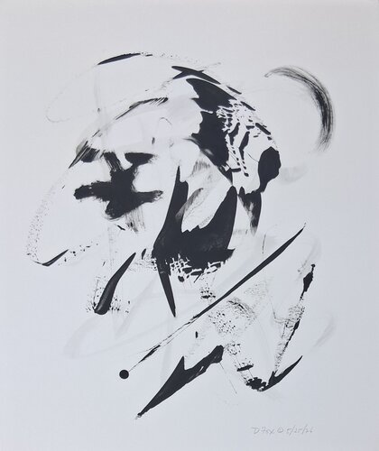 acrylic gestural painting